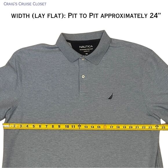 Nautica Gray Polo Shirt Classic Design Short Sleeves XXL - Picture 6 of 9
